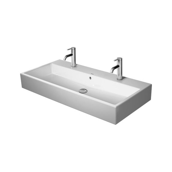 Washbasin 39" Vero Air w/Overflow+FaucetDeck+2 Faucet Holes Wh